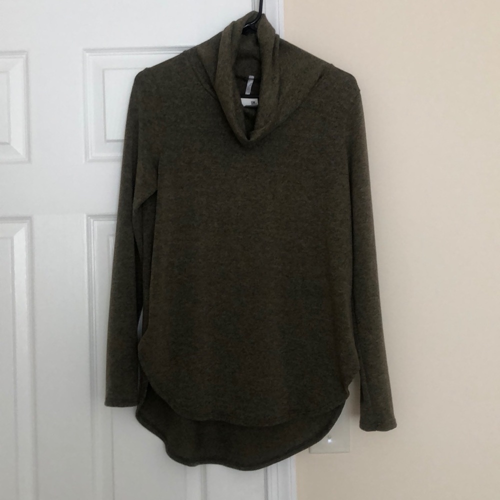 Olive green cowl neck sweater
